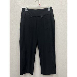 Tail White Label Pull On Pants Size 4 Black Cropped Pockets Stretch Golf 30x23